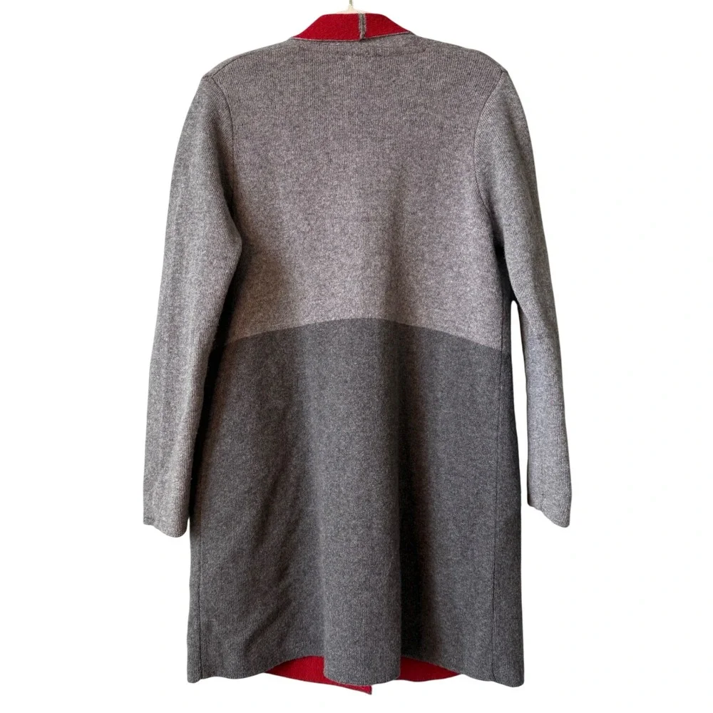 AIDA Italy Wool Colorblock cardigan‎ Jacket – Gray & Red – Size Large Sweater